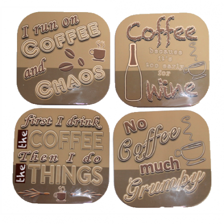 Coffee Theme Coaster Set (4)