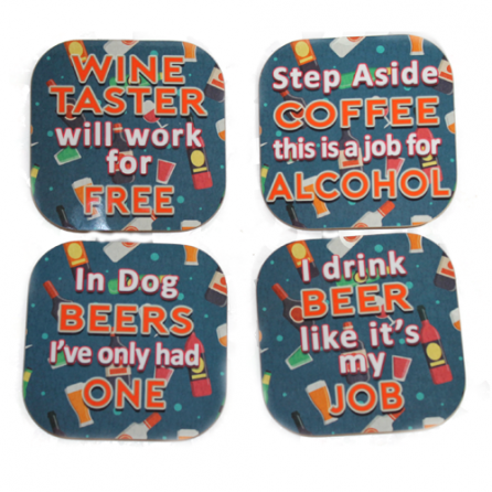 Alcohol Theme Coaster Set (4)